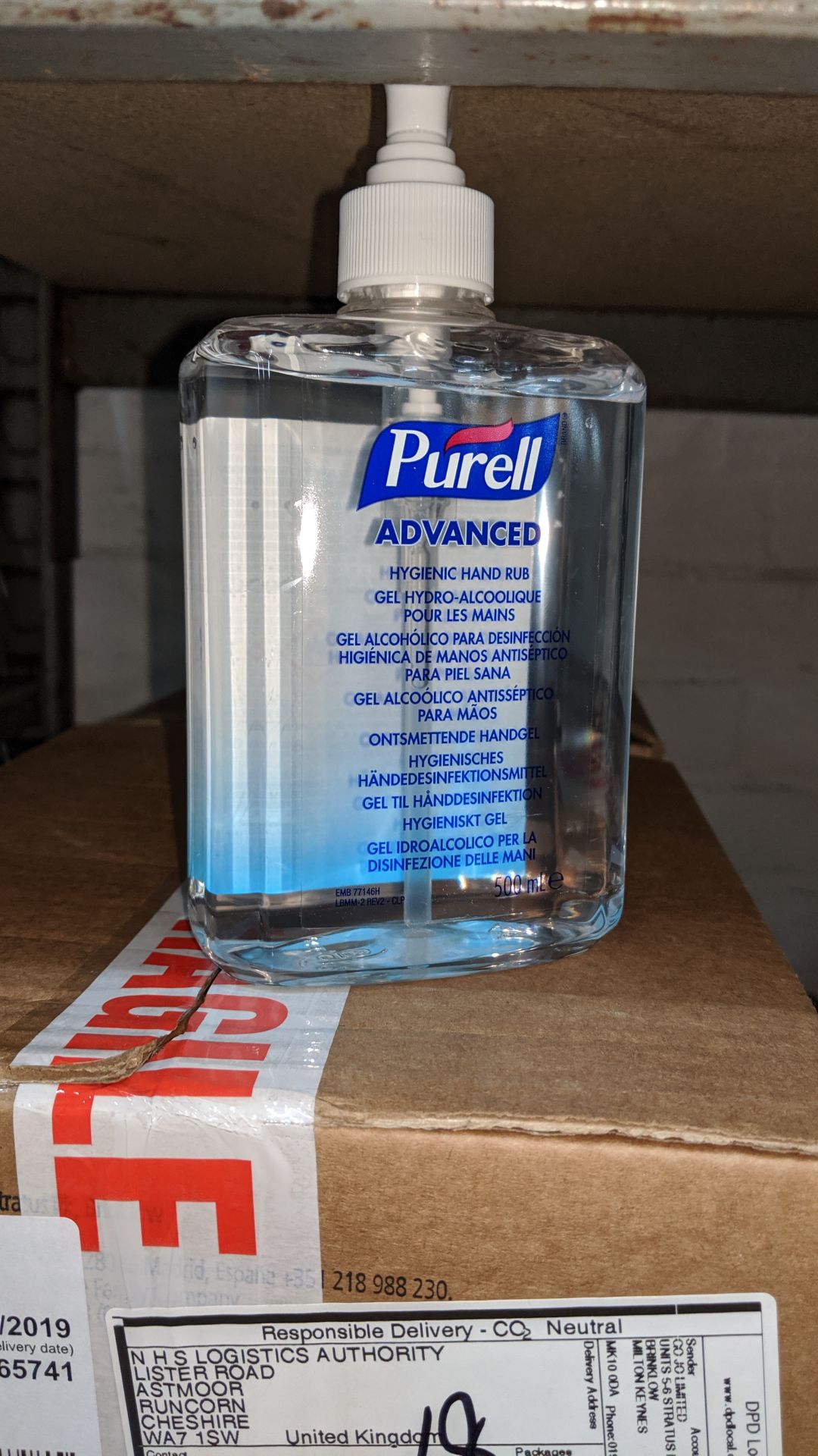 4 boxes containing a total of 48 off 500ml bottles of Purell Advanced Hygenic Hand Rub. This is - Image 3 of 5