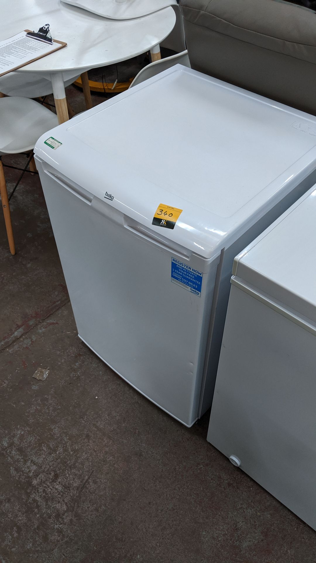 Beko undercounter fridge. This is one of a large number of lots used/owned by One To One (North