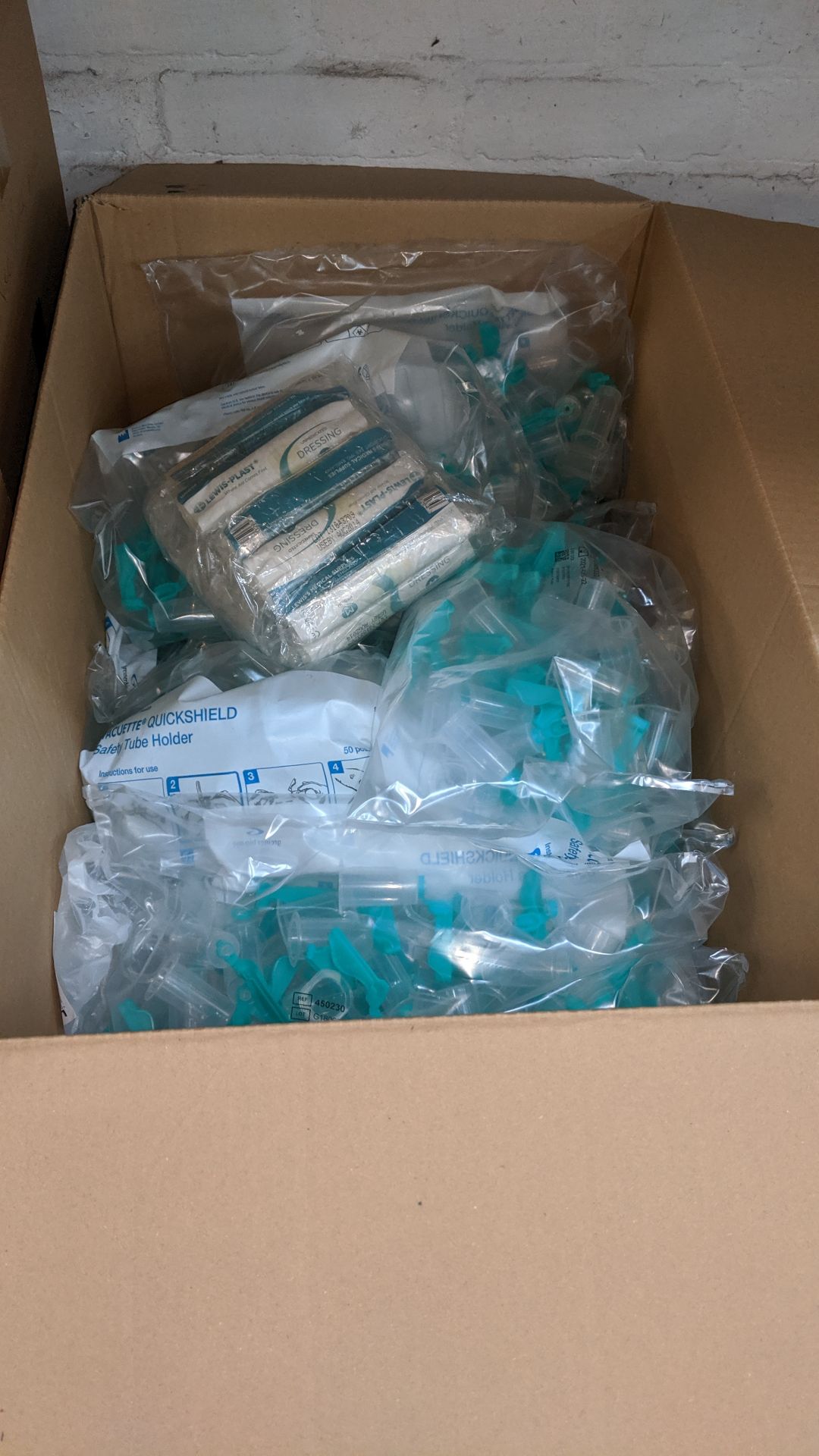 Contents of a bay of medical supplies including safety tube holders, syringes, storage cases & - Image 5 of 13