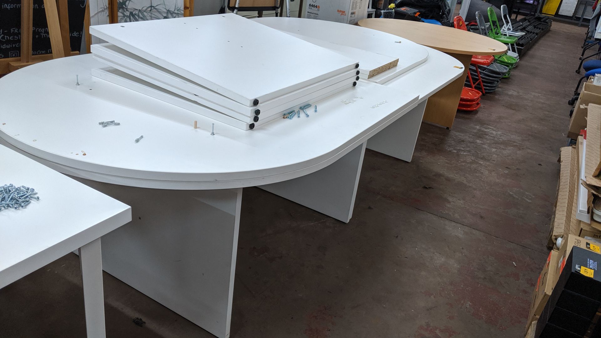 Pair of large oval meeting tables, one assembled & one unassembled, max. dimensions of complete - Image 9 of 9