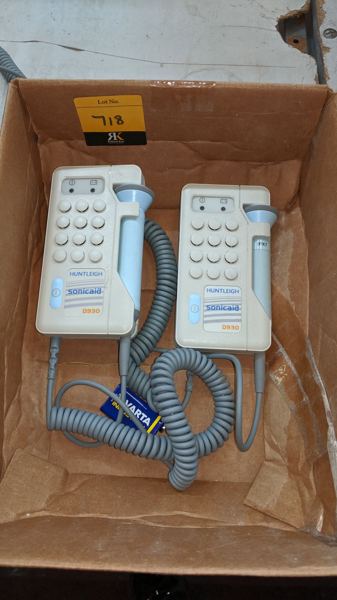 2 off Huntleigh Sonicaid D930 Fetal Doppler testers - in a box marked as being faulty. This is one