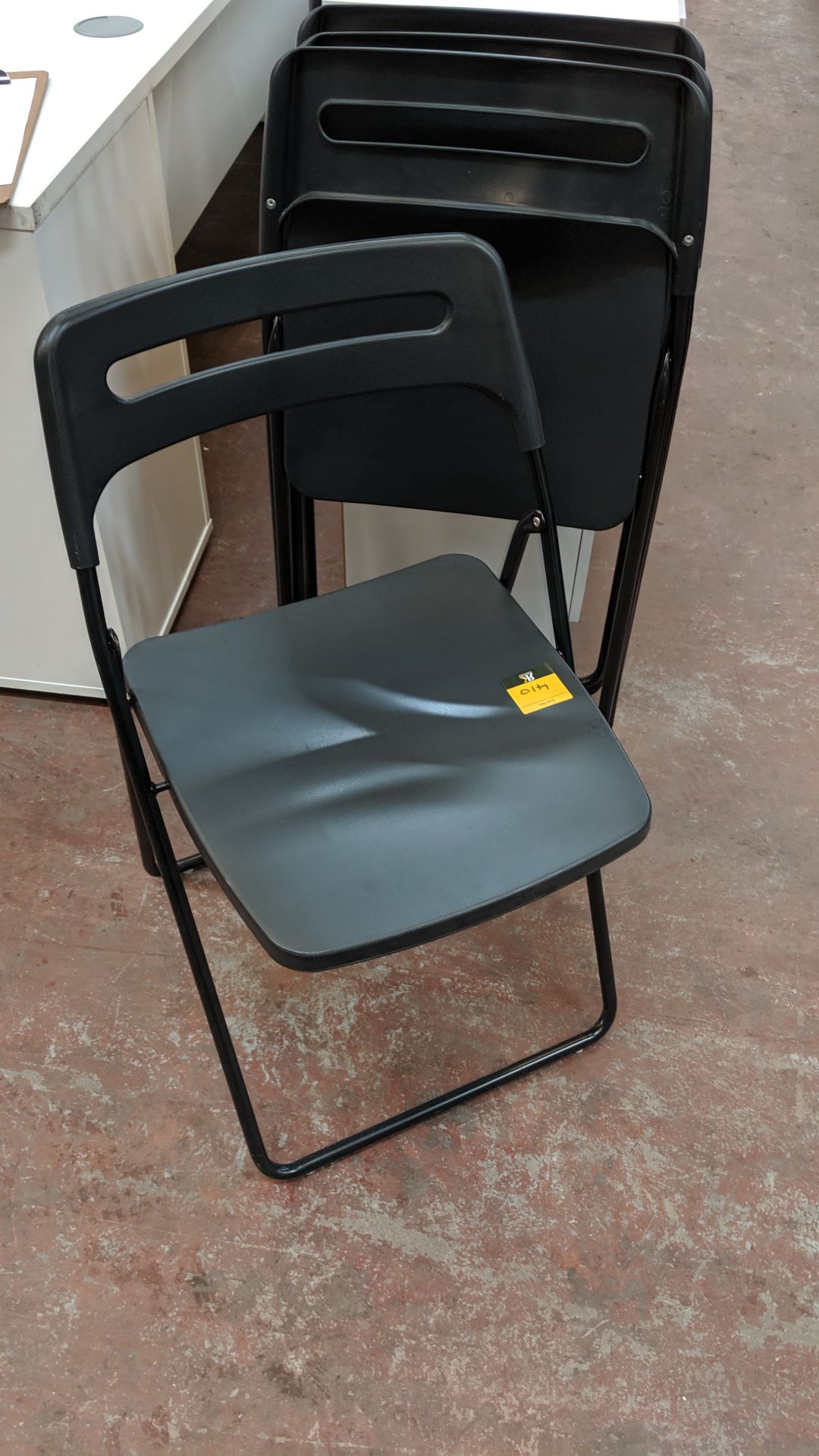 4 off black folding chairs. This is one of a large number of lots used/owned by One To One (North - Image 4 of 4