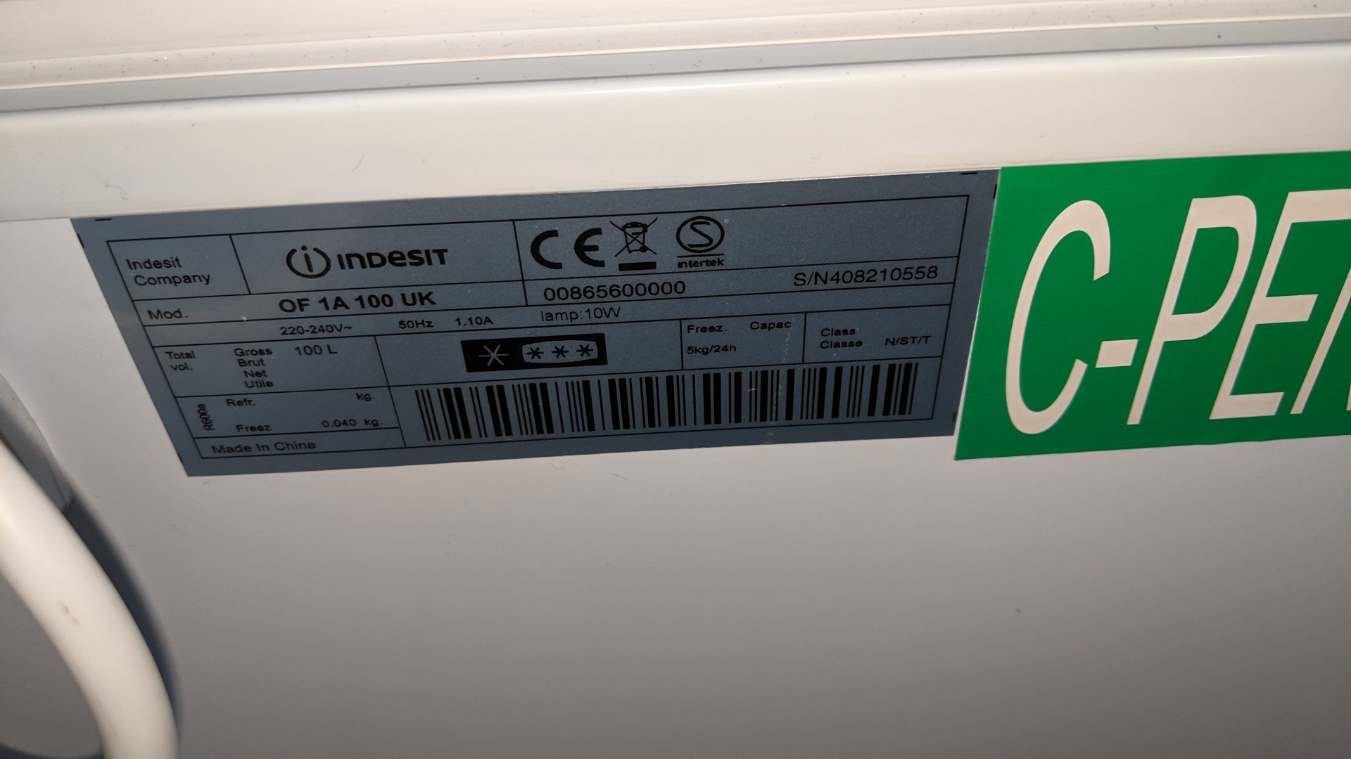 Indesit chest freezer OFIA100UK. This is one of a large number of lots used/owned by One To One ( - Image 5 of 5