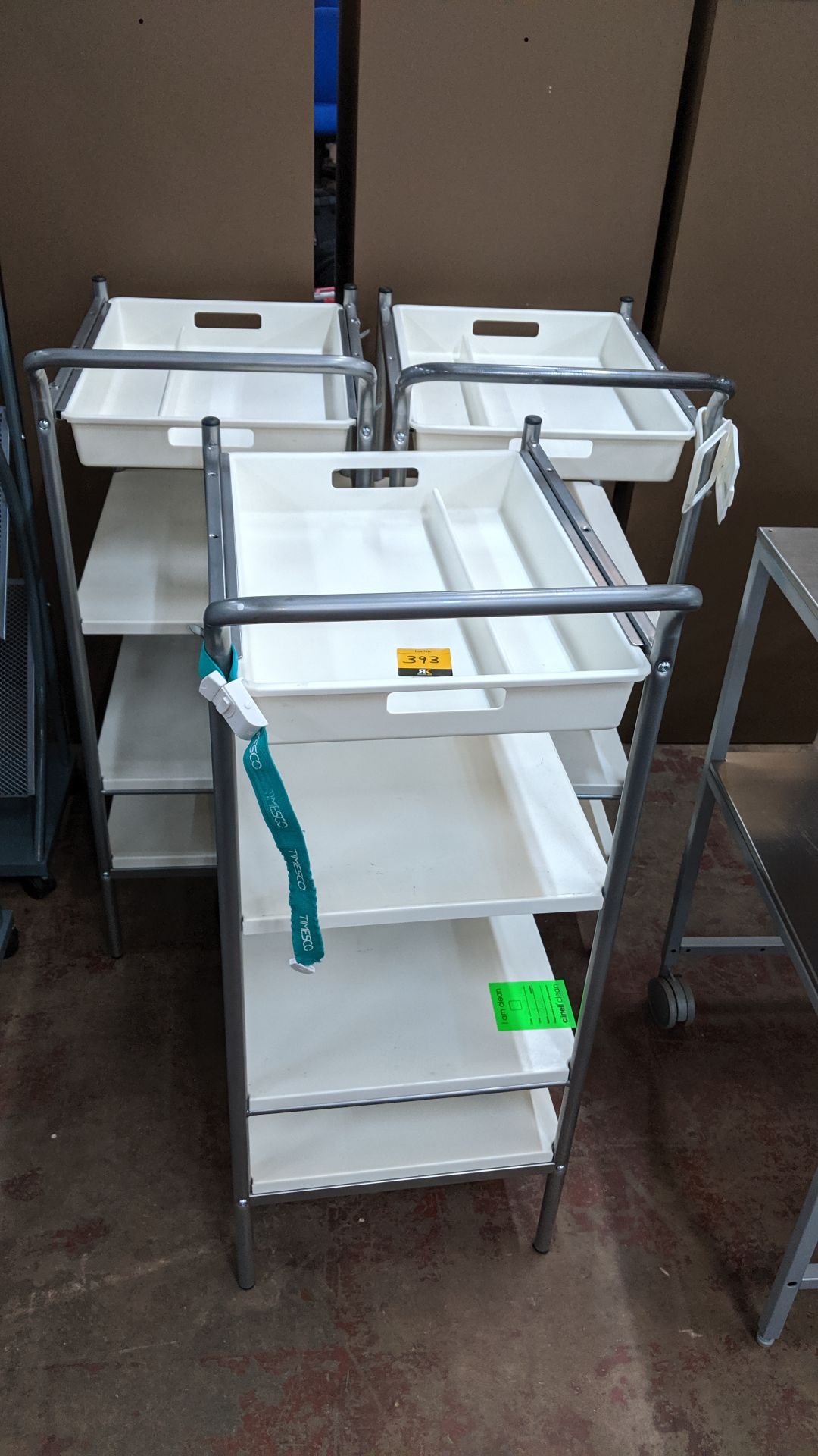 3 off medical trolleys. This is one of a large number of lots used/owned by One To One (North