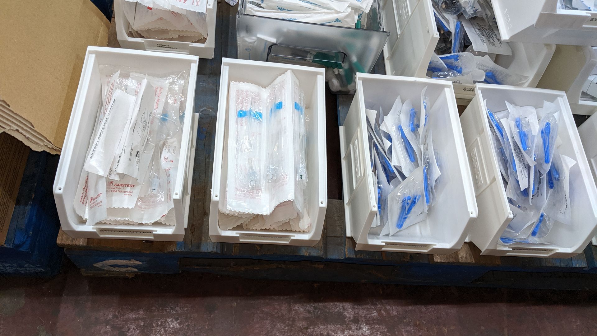 Contents of a pallet of medical supplies consisting of a large quantity of plastic bins & their - Image 3 of 11