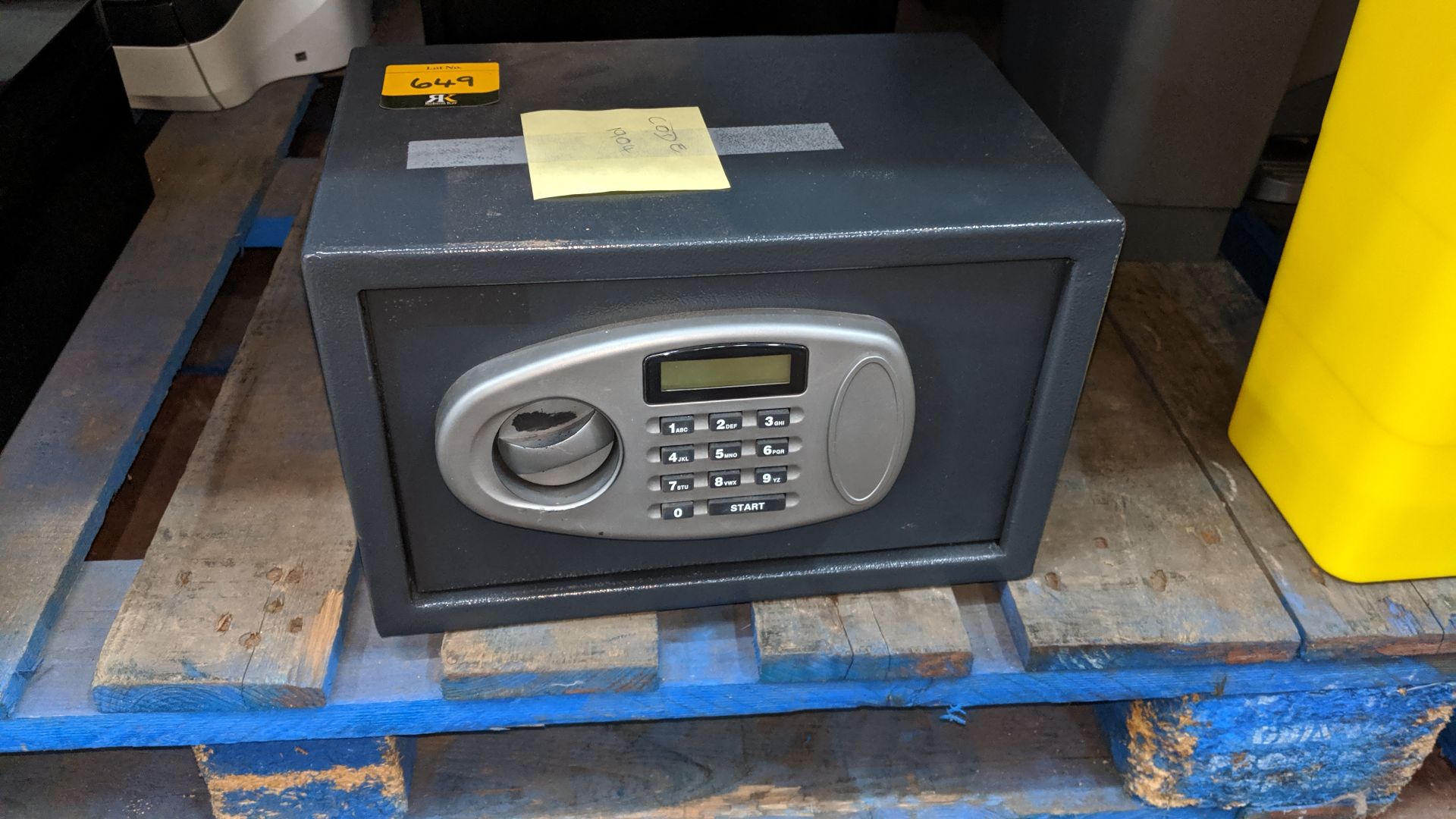 Desktop safe including combination code - no key. This is one of a large number of lots used/owned - Image 3 of 3