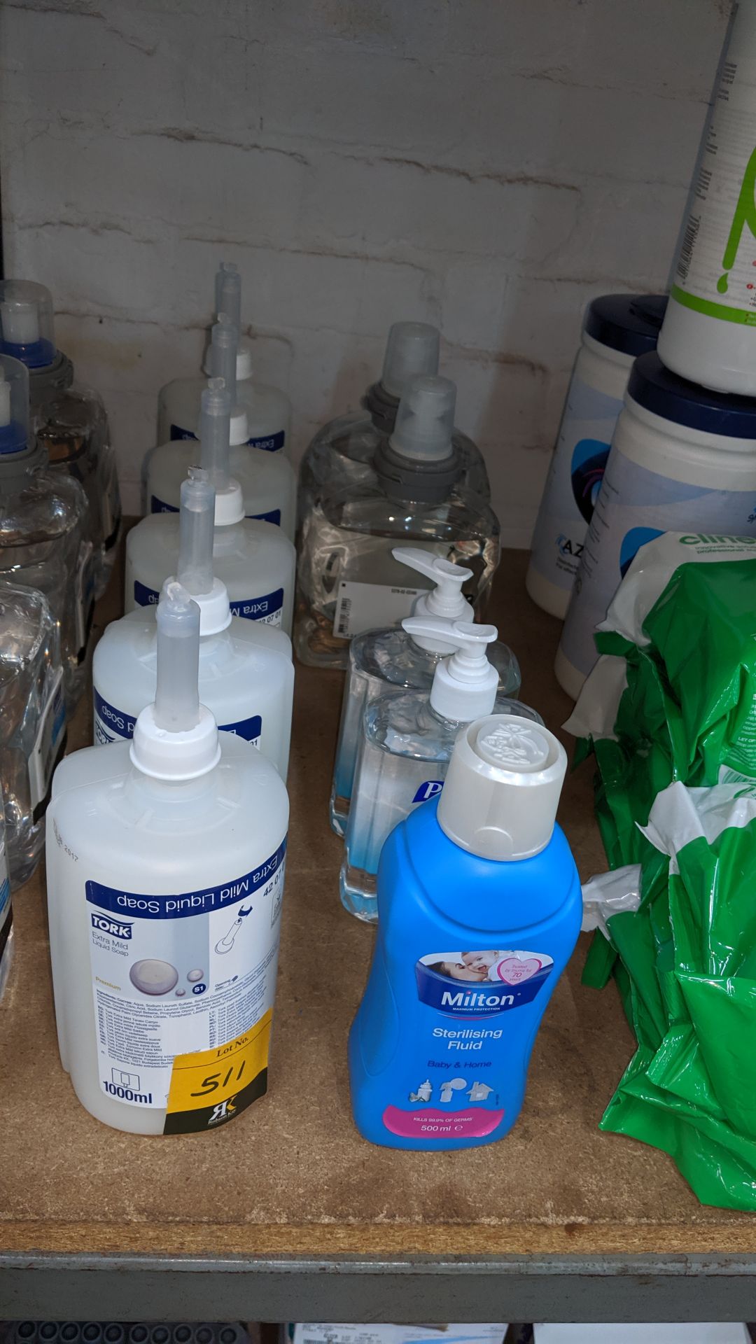 10 assorted sized bottles of sterilizing fluid, liquid soap & similar. This is one of a large number - Image 2 of 5