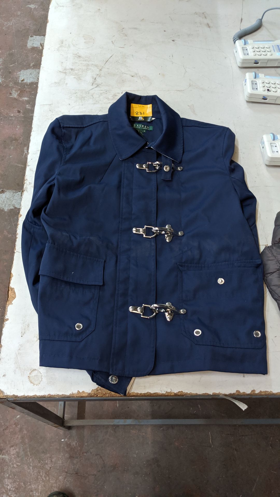 Ralph Lauren navy jacket with heavy-duty buckles, assumed to be ladies, size medium. IMPORTANT: - Image 5 of 6