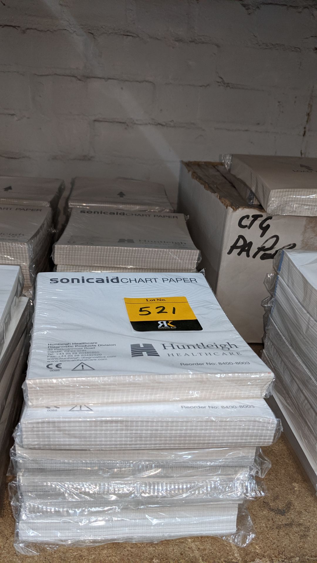 Row of Sonicaid chart paper. This is one of a large number of lots used/owned by One To One (North