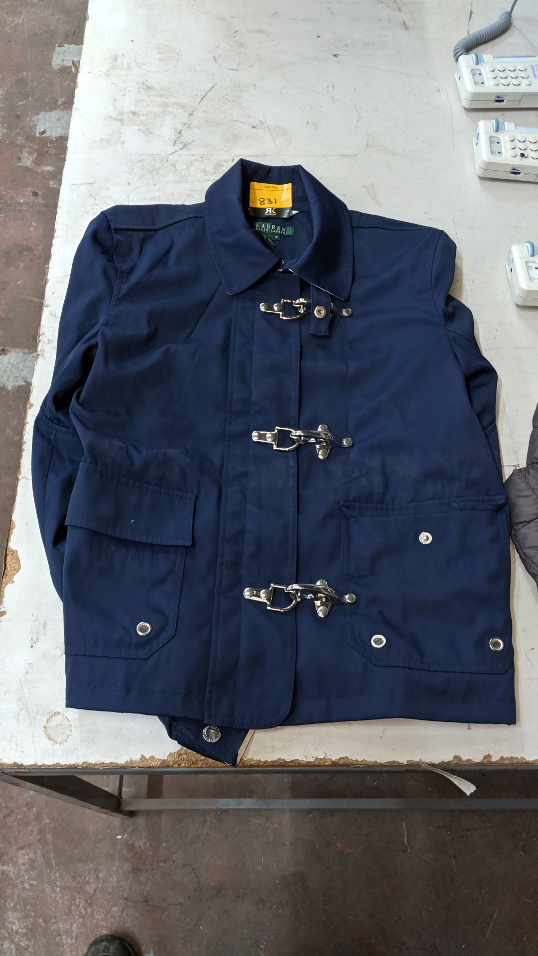 Ralph Lauren navy jacket with heavy-duty buckles, assumed to be ladies, size medium. IMPORTANT: - Image 6 of 6