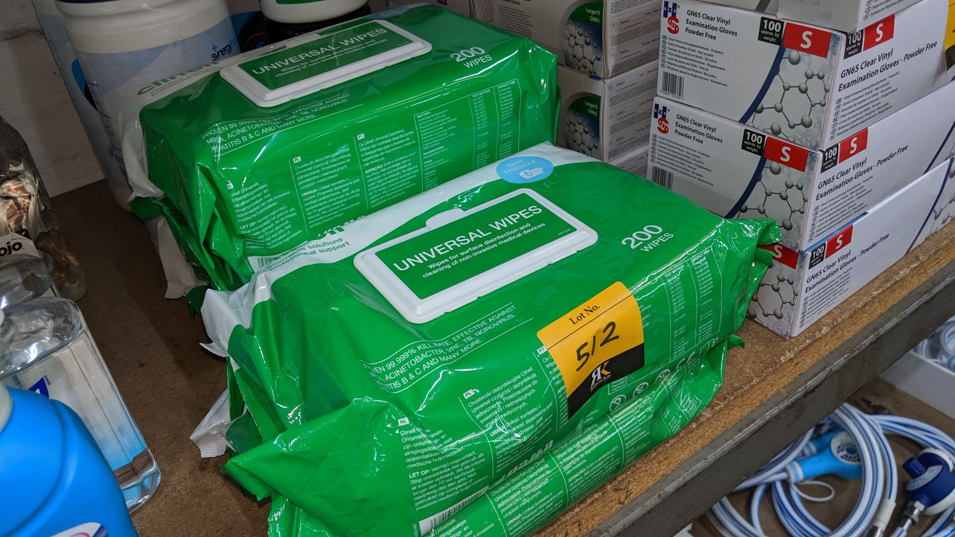 Row of assorted packets & tubs of universal & other wipes. This is one of a large number of lots - Image 3 of 5