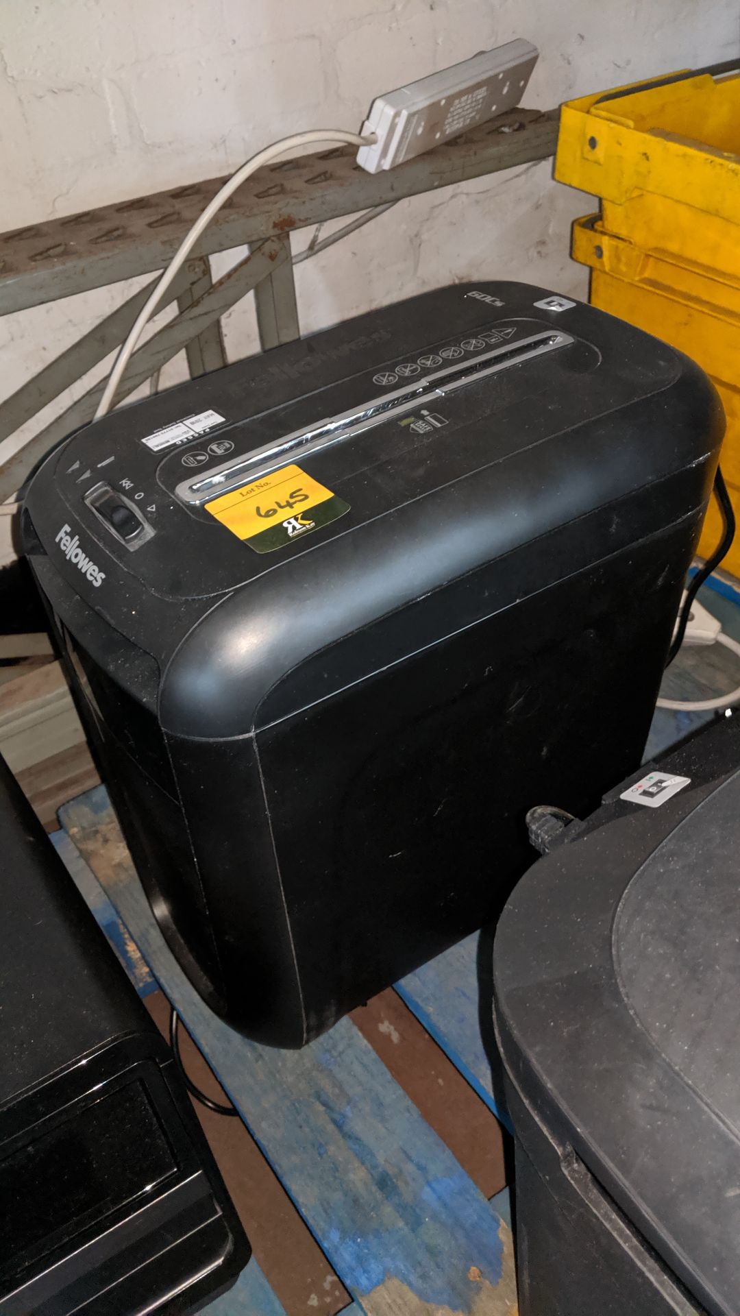 Fellowes paper shredder. This is one of a large number of lots used/owned by One To One (North West)