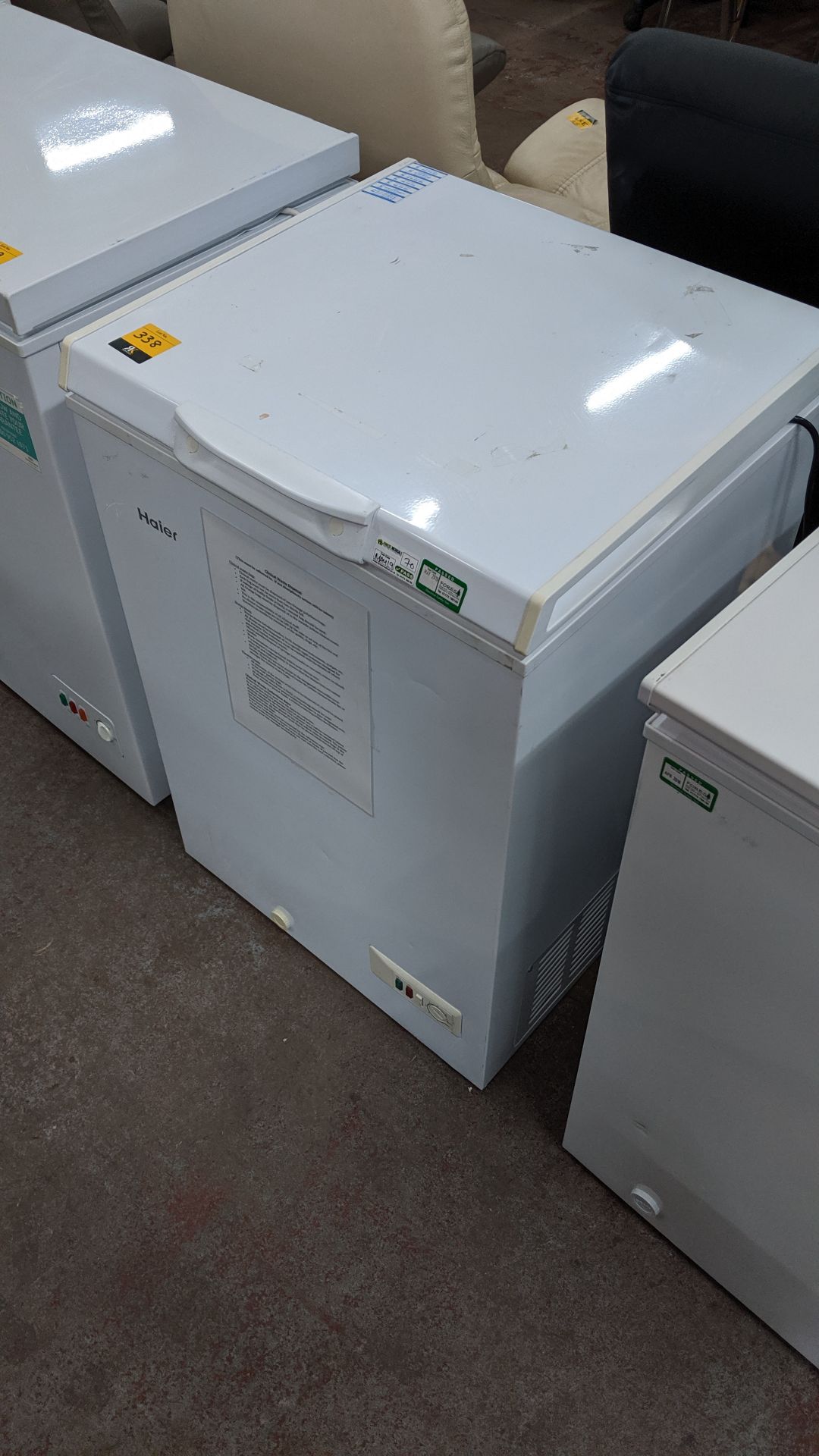 Haier compact chest freezer BD-103GAA. This is one of a large number of lots used/owned by One To