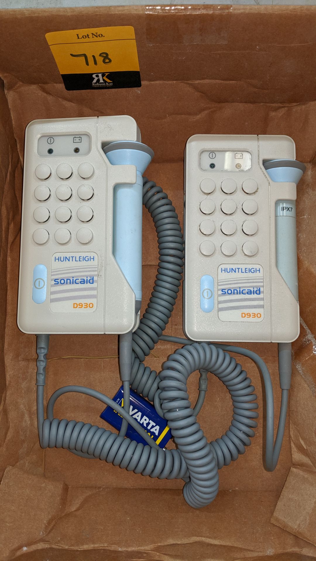2 off Huntleigh Sonicaid D930 Fetal Doppler testers - in a box marked as being faulty. This is one - Image 3 of 4