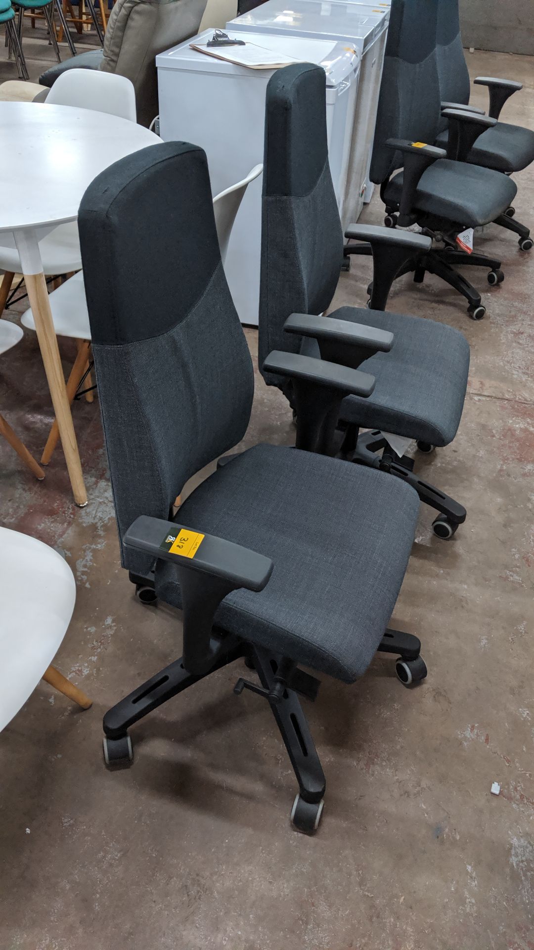 Pair of modern grey & black executive chairs with arms NB Lots 317 - 319 each consist of a pair of - Image 3 of 5