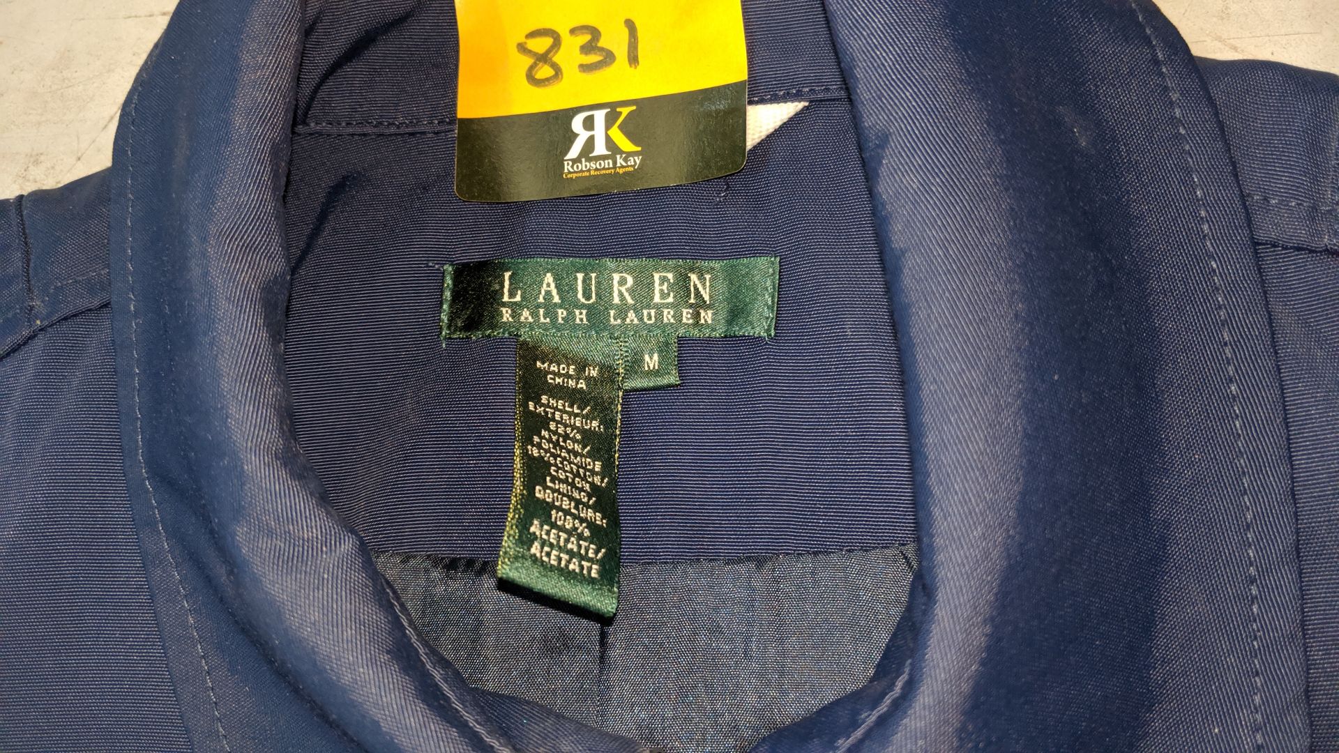 Ralph Lauren navy jacket with heavy-duty buckles, assumed to be ladies, size medium. IMPORTANT: - Image 3 of 6