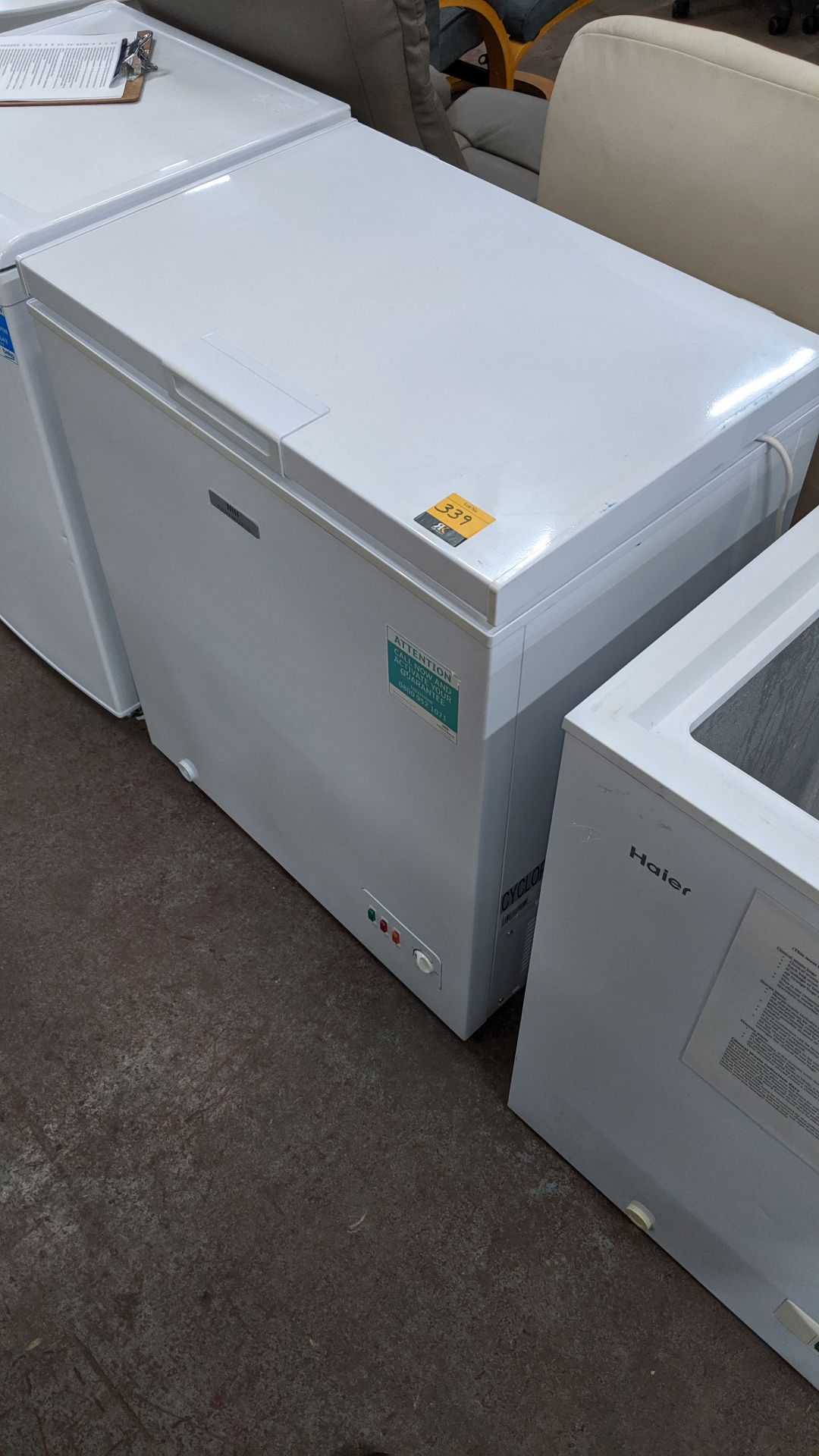 New World small chest freezer NWCF-142L. This is one of a large number of lots used/owned by One