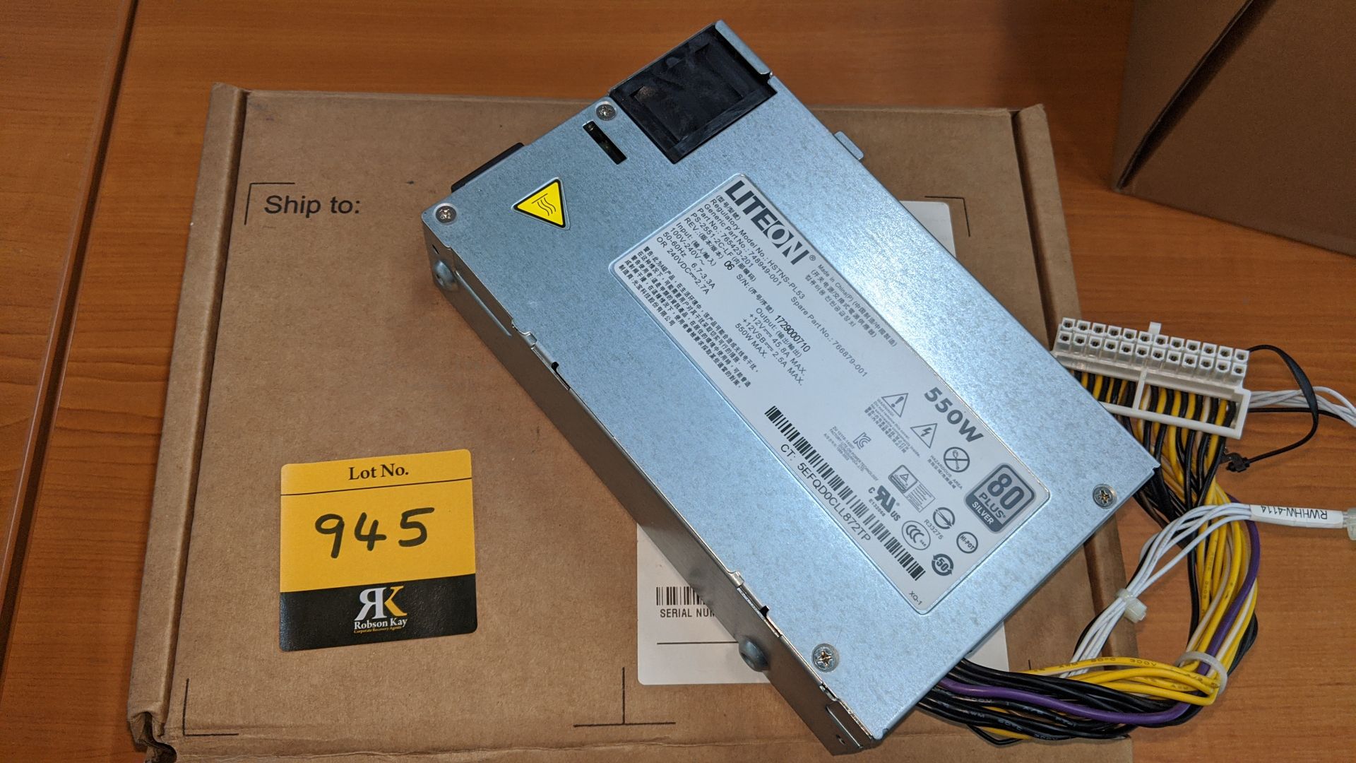 Liteon 550W PSU part no. 765423-201. This is one of a large number of lots in this sale being sold