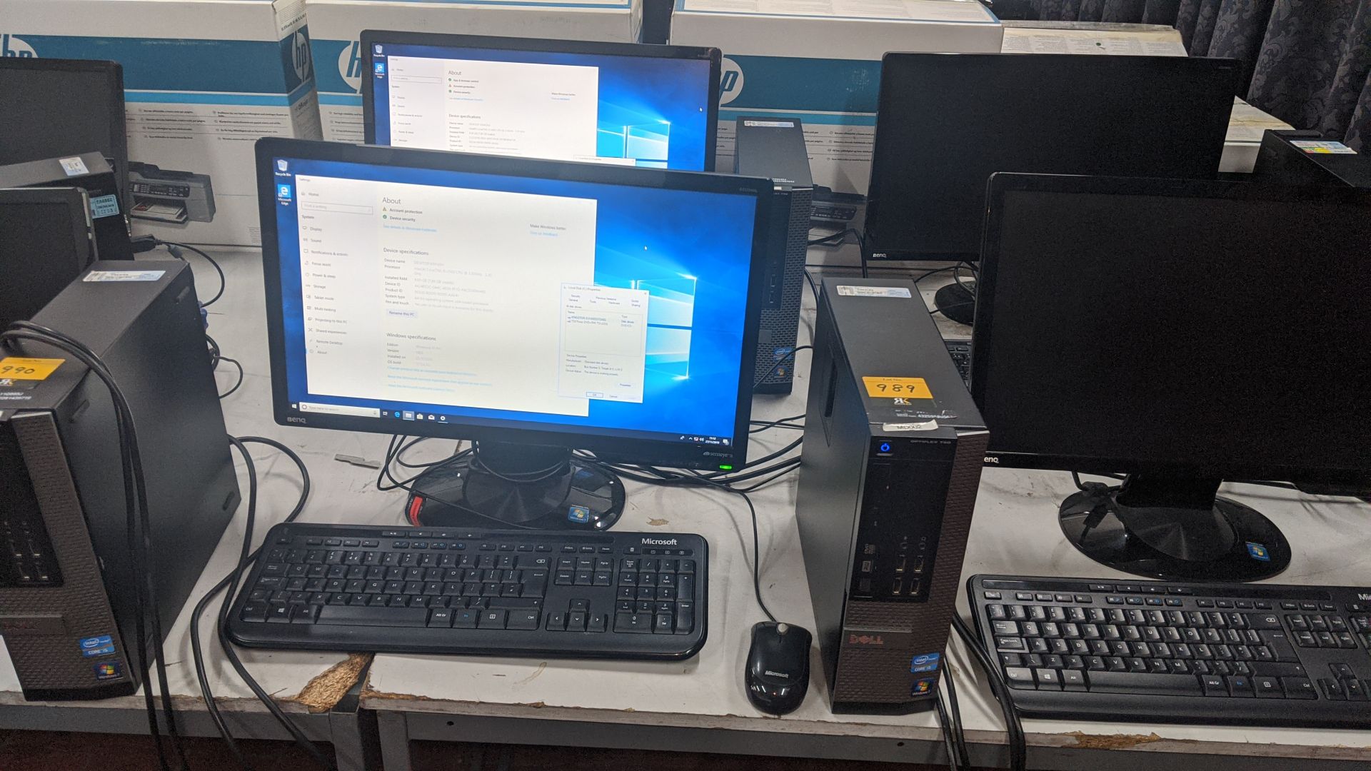 2 off Dell Optiplex tower computers with i5 processors, 8GB Ram, 240GB SSD, each including widescre