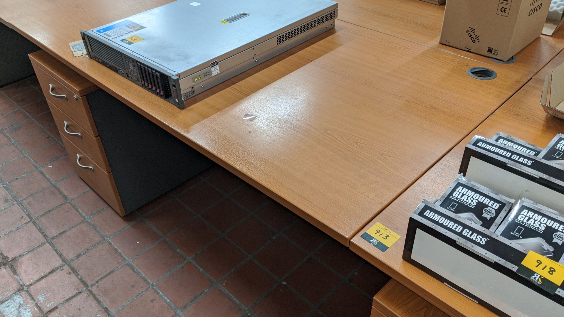 3 off matching desks each with under desk mobile pedestal, desk tops measuring circa 160cm x 80cm, - Image 5 of 6