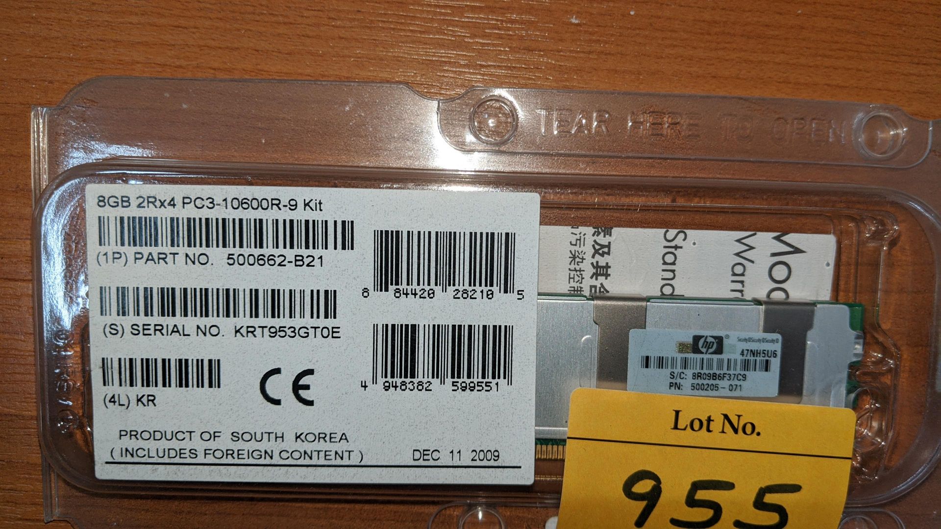 11 off HP 8Gb memory upgrade kits, part number 500662-B21 (silver). This is one of a large number of - Image 4 of 7