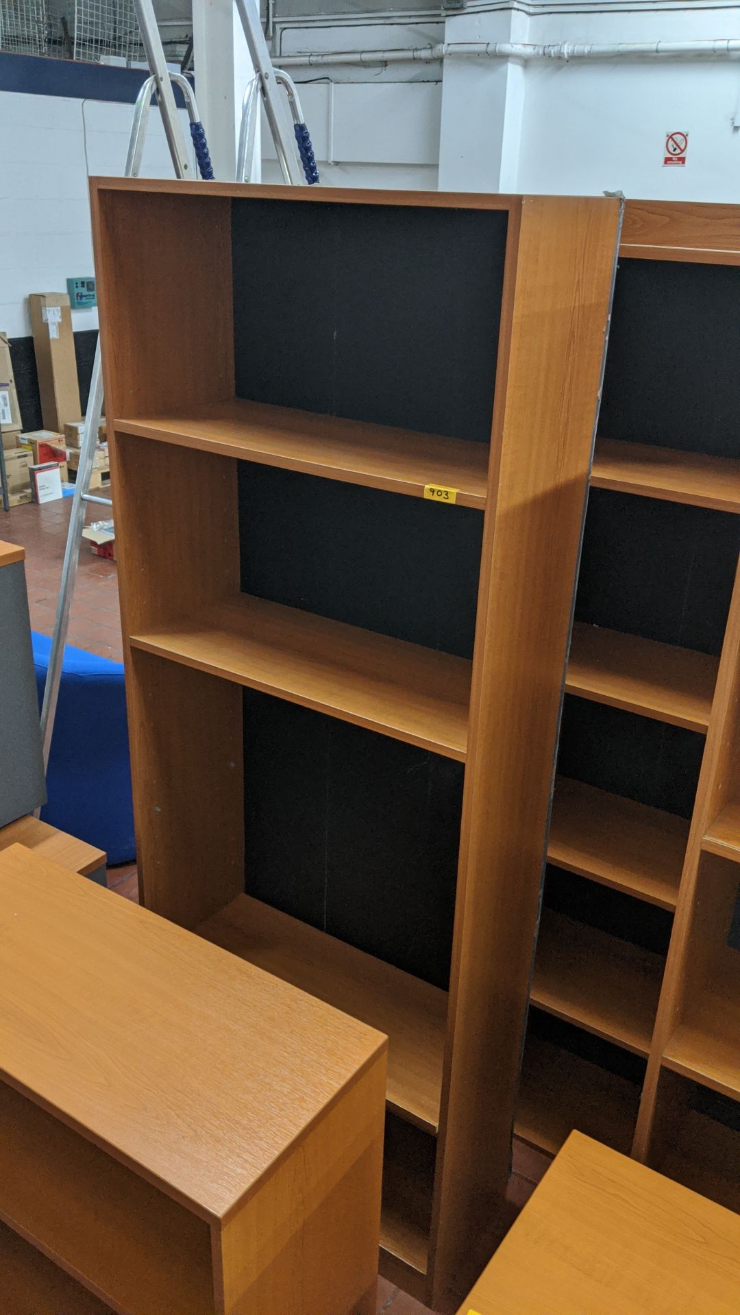 2 off open front wooden bookcases to match the bulk of the other office furniture in this sale. This - Image 2 of 4