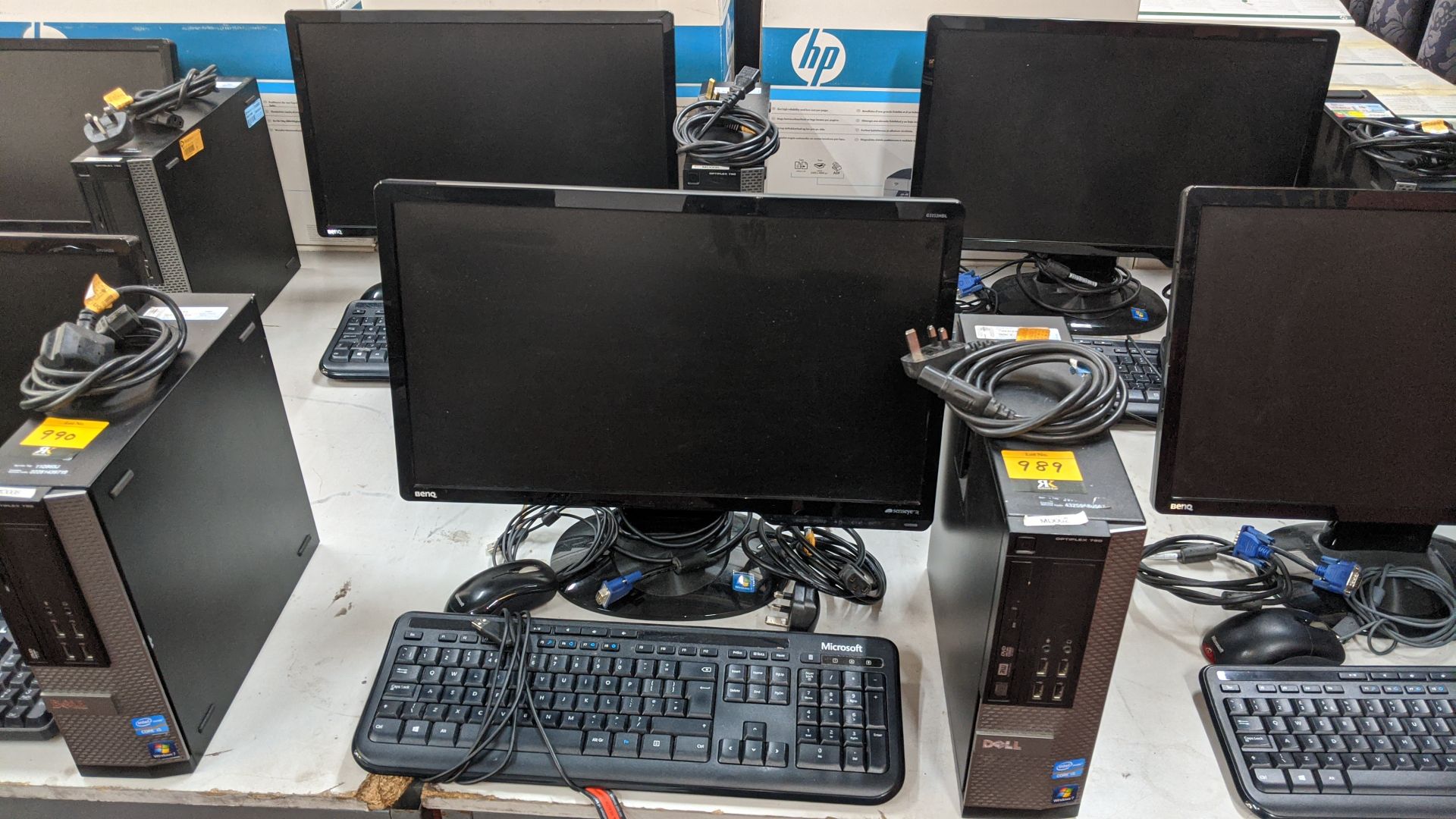 2 off Dell Optiplex tower computers with i5 processors, 8GB Ram, 240GB SSD, each including widescre - Image 6 of 14