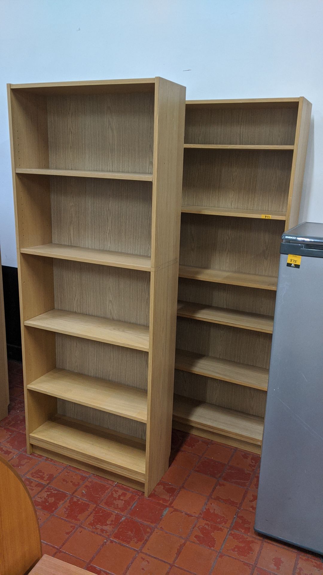 2 off tall wooden open front bookcases. This is one of a large number of lots in this sale being - Image 2 of 3