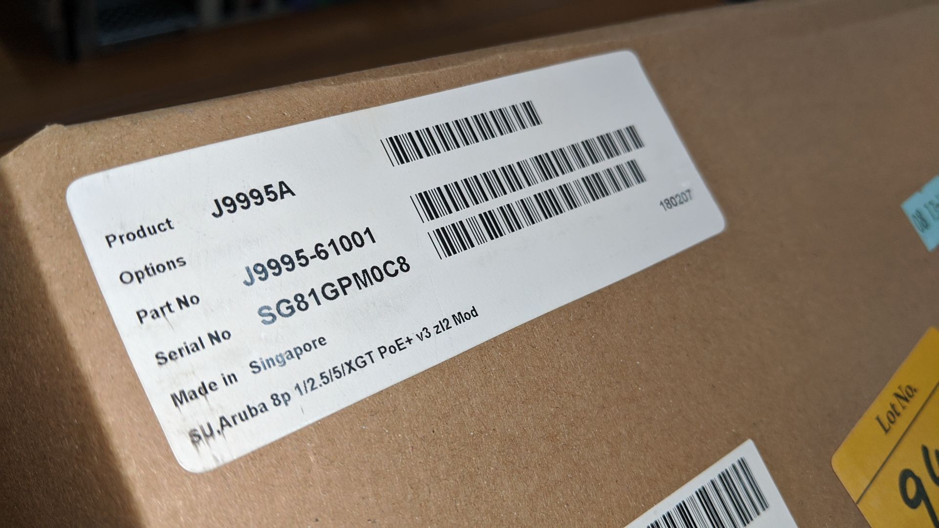 Hewlett Packard Aruba networking switch module, product code J9995A, part number J9995-61001. This - Image 7 of 7