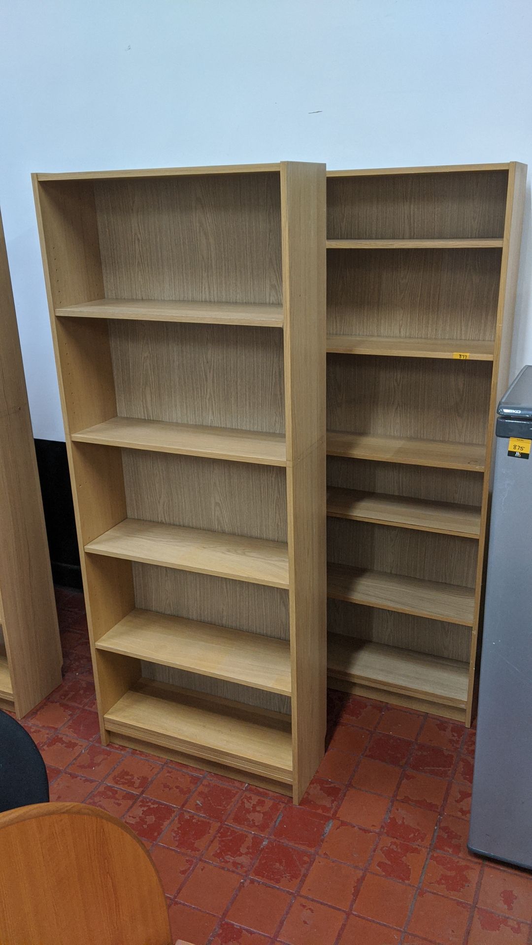 2 off tall wooden open front bookcases. This is one of a large number of lots in this sale being - Image 3 of 3