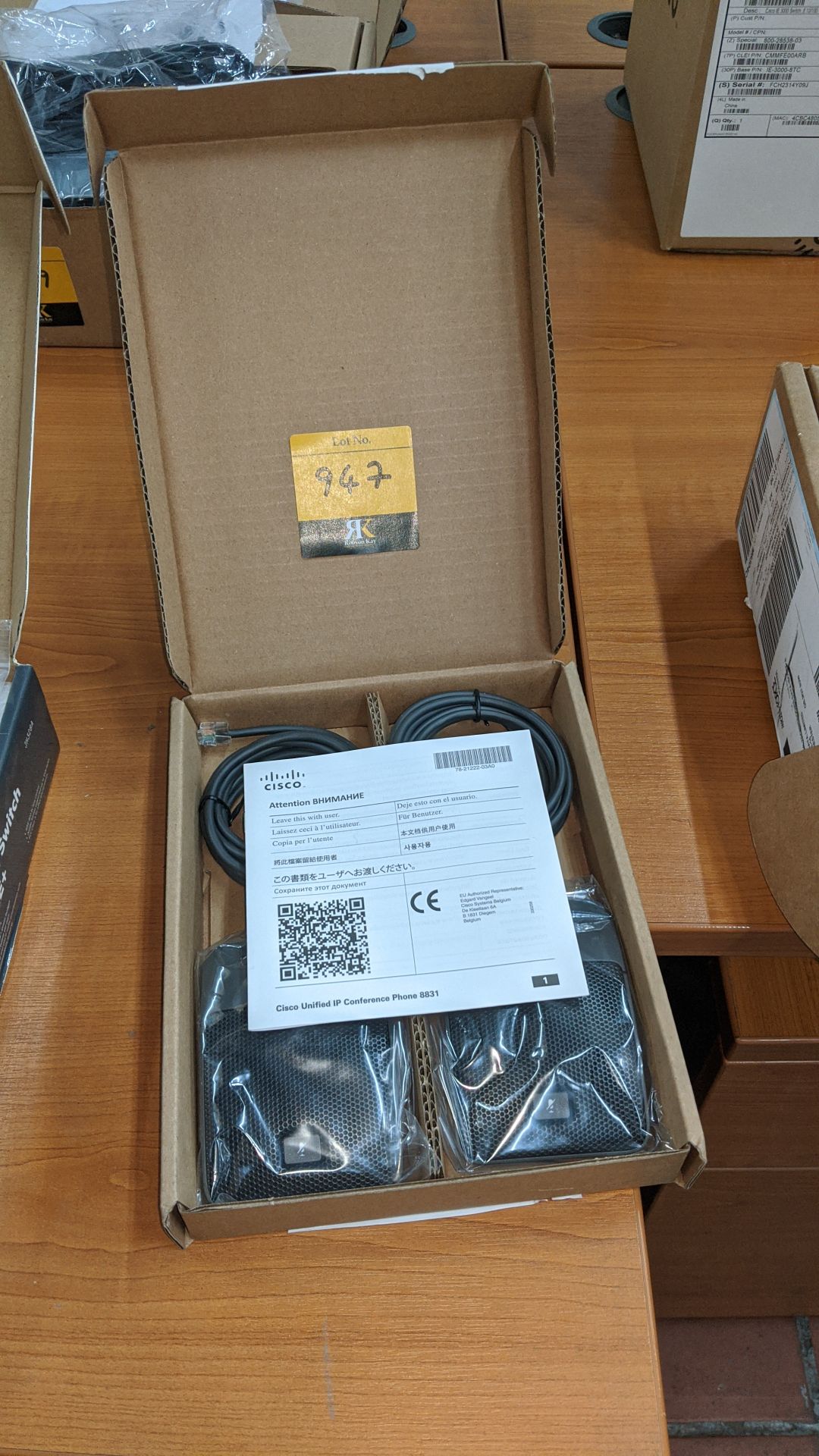 Cisco 8831 wired microphone kit product CP-MIC-WIRED-S. NB this lot consists of a box with 2