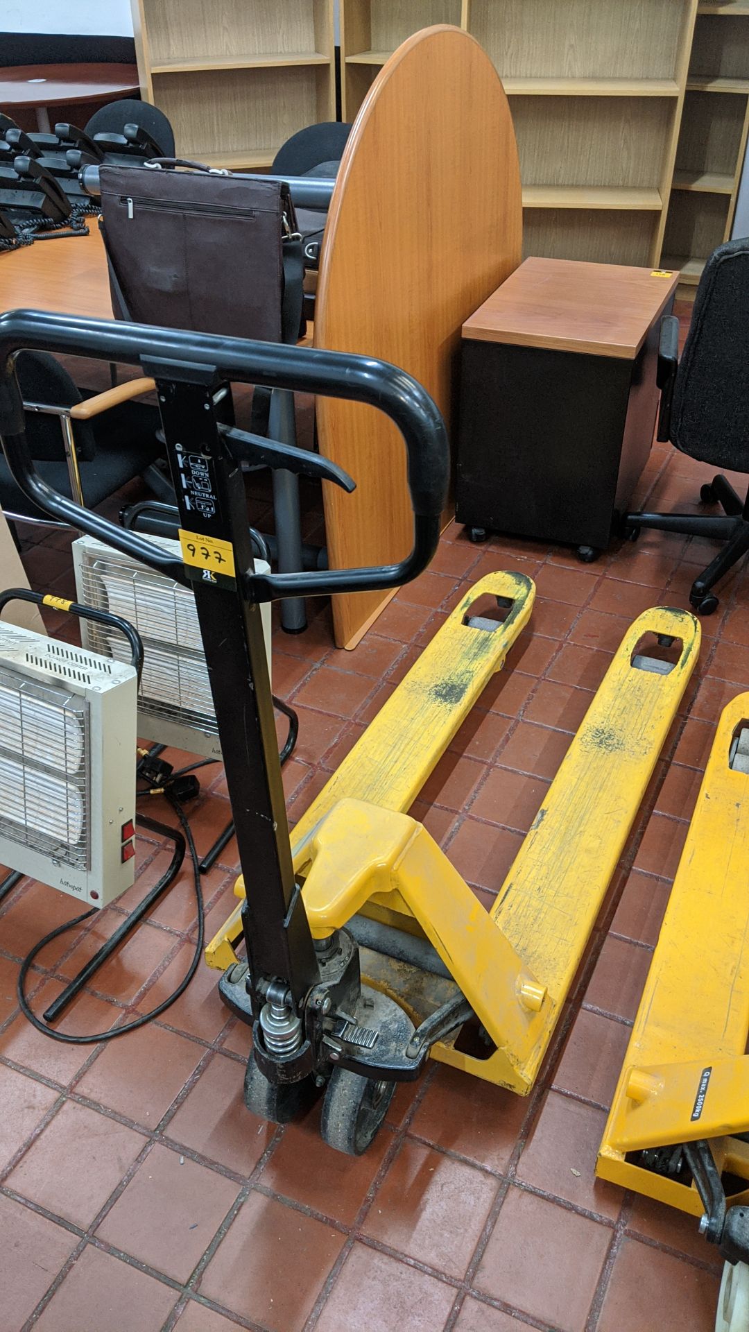 Euro pallet truck with longer arms than typical. This is one of a large number of lots in this - Image 2 of 4