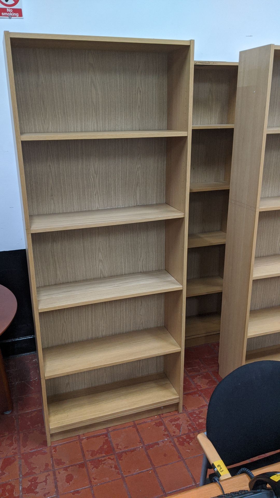 2 off tall wooden open front bookcases. This is one of a large number of lots in this sale being - Image 3 of 4