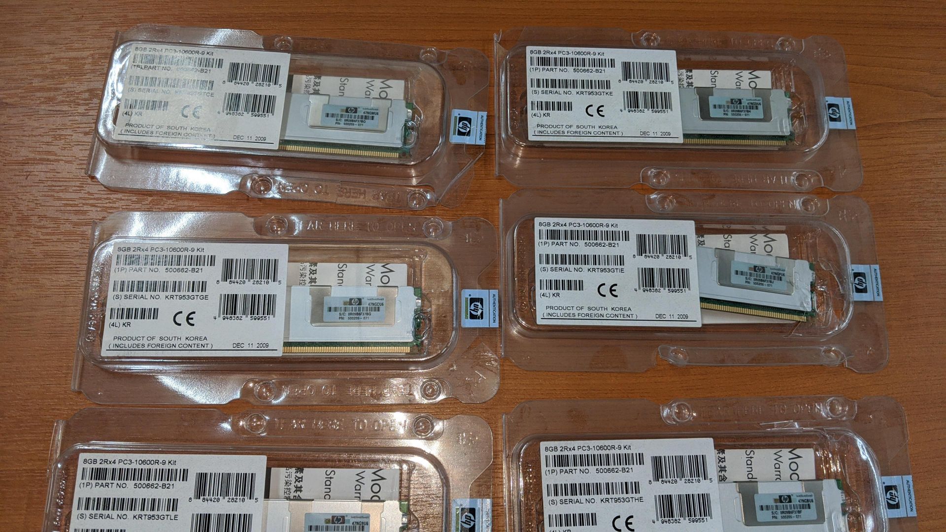 11 off HP 8Gb memory upgrade kits, part number 500662-B21 (silver). This is one of a large number of - Image 7 of 7