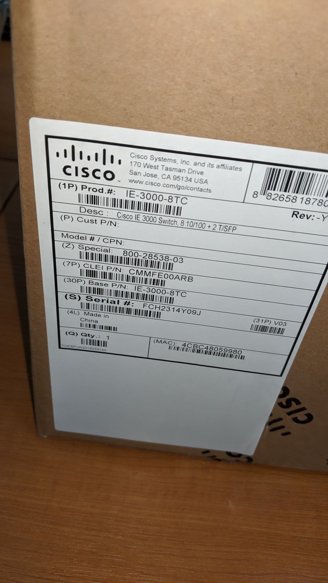Cisco IE3000 switch, product code IE-3000-8TC. This is one of a large number of lots in this sale - Image 3 of 7