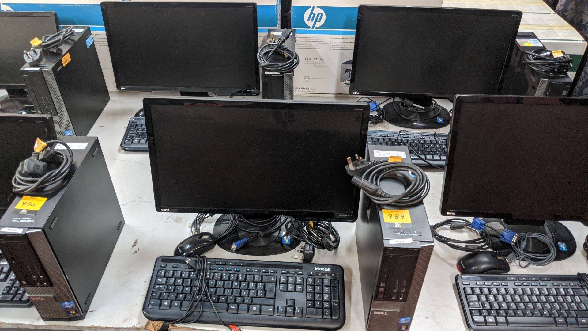 2 off Dell Optiplex tower computers with i5 processors, 8GB Ram, 240GB SSD, each including widescre - Image 7 of 14