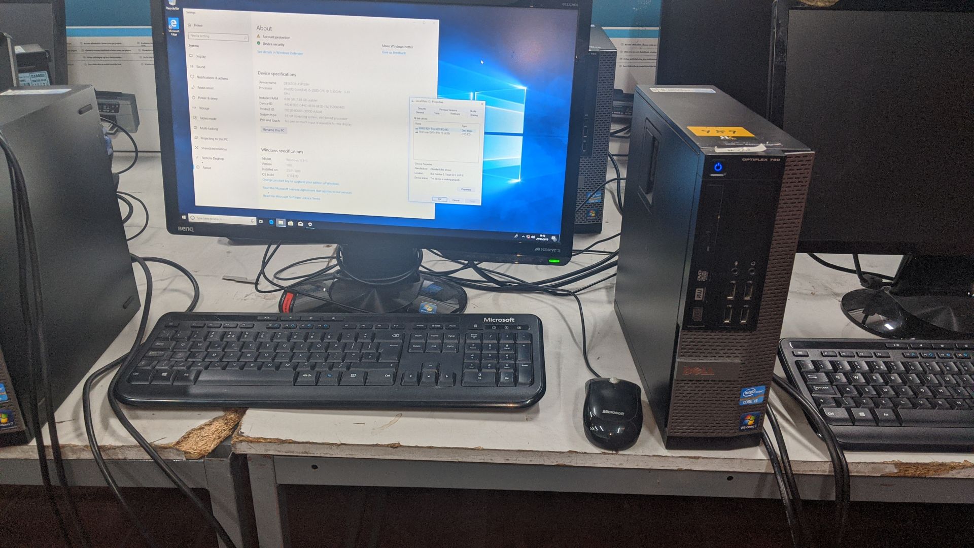 2 off Dell Optiplex tower computers with i5 processors, 8GB Ram, 240GB SSD, each including widescre - Image 13 of 14