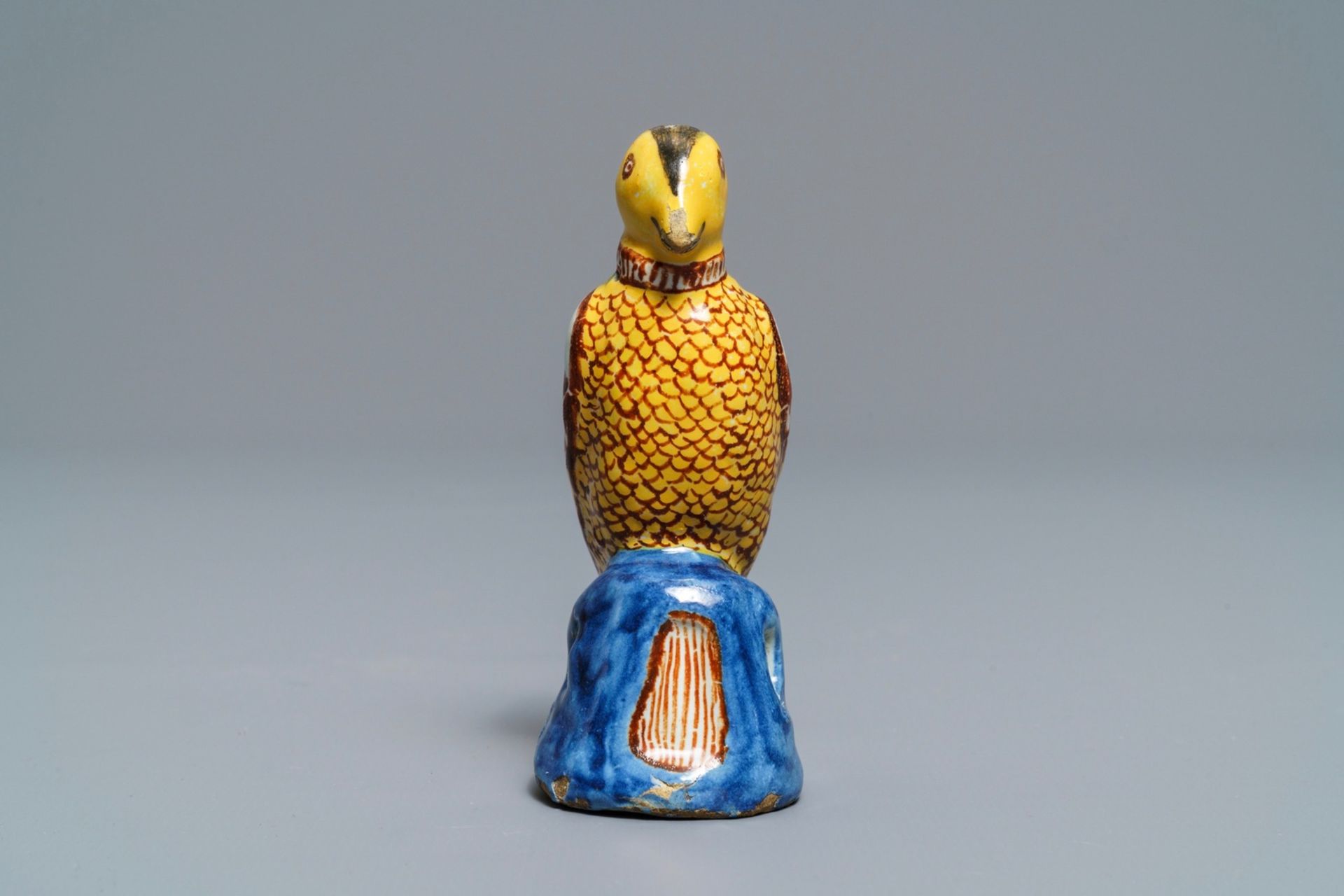 A polychrome Dutch Delft model of a parrot, late 18th C. - Image 3 of 7