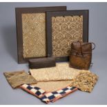 A collection of African textiles and two baskets, mostly Kuba, Congo, 19/20th C.