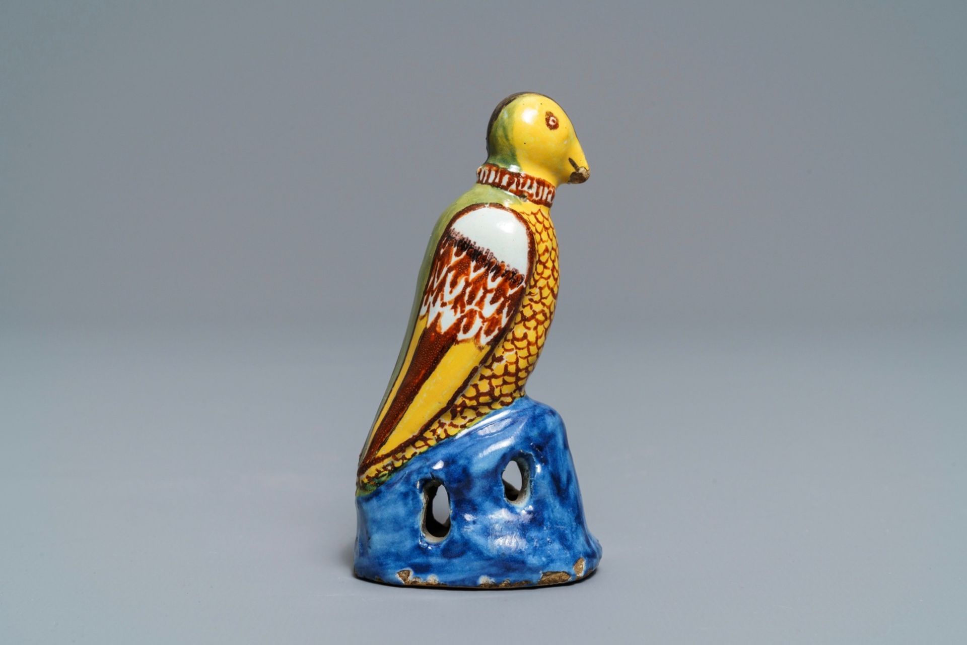 A polychrome Dutch Delft model of a parrot, late 18th C. - Image 2 of 7