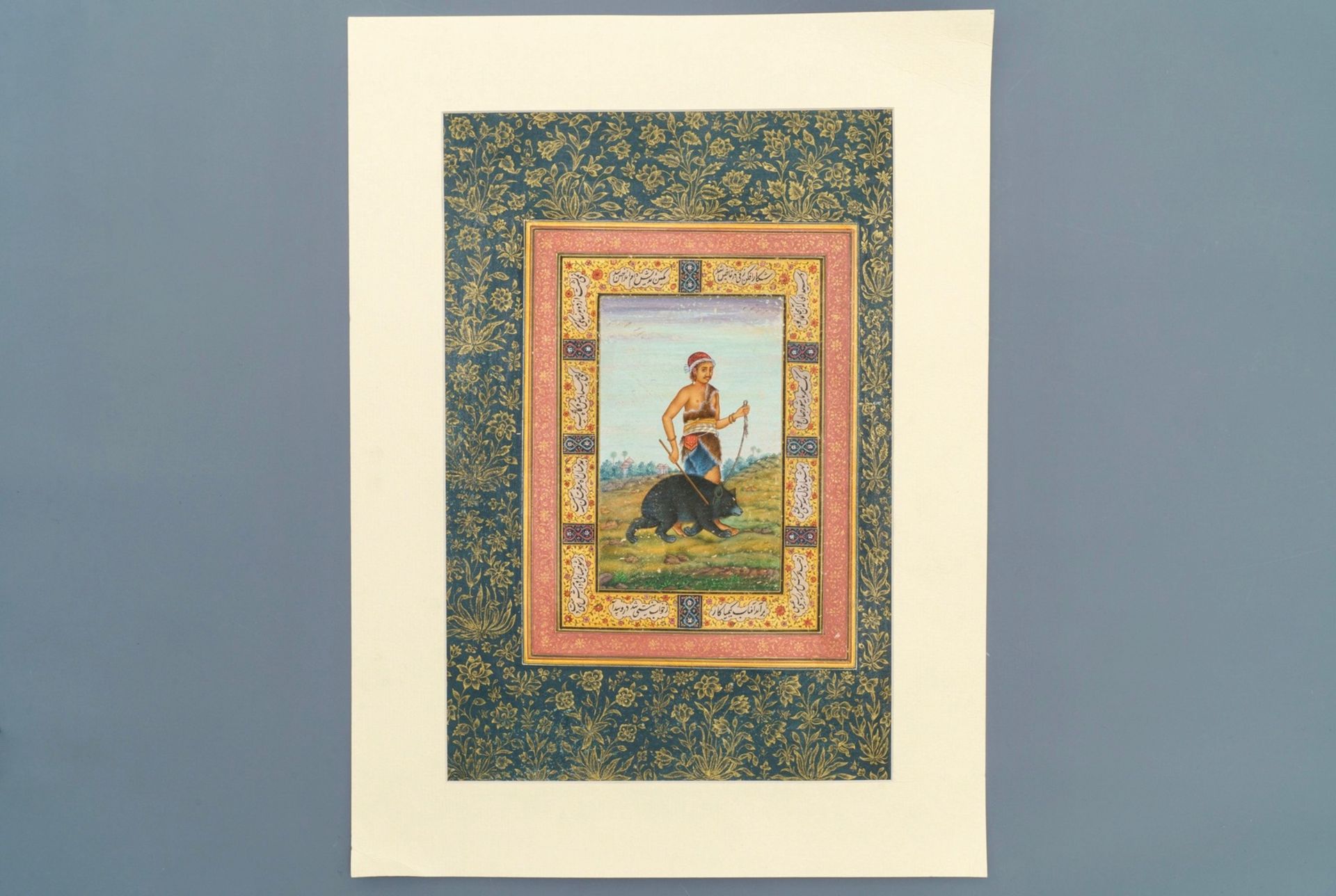 Seven Islamic and Persian miniature paintings on paper, 19/20th C. - Image 14 of 15