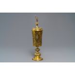 A German or Moravian silver-gilt cup and cover, 19th C. or earlier