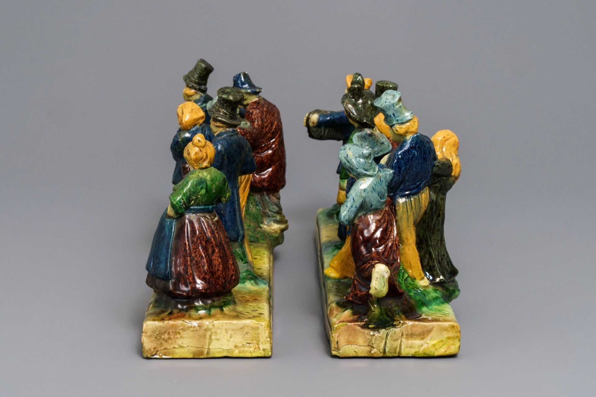 Two Flemish pottery groups, prob. Torhout, early 20th C. - Image 7 of 7