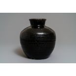 A Chinese black-glazed stoneware jar, Song