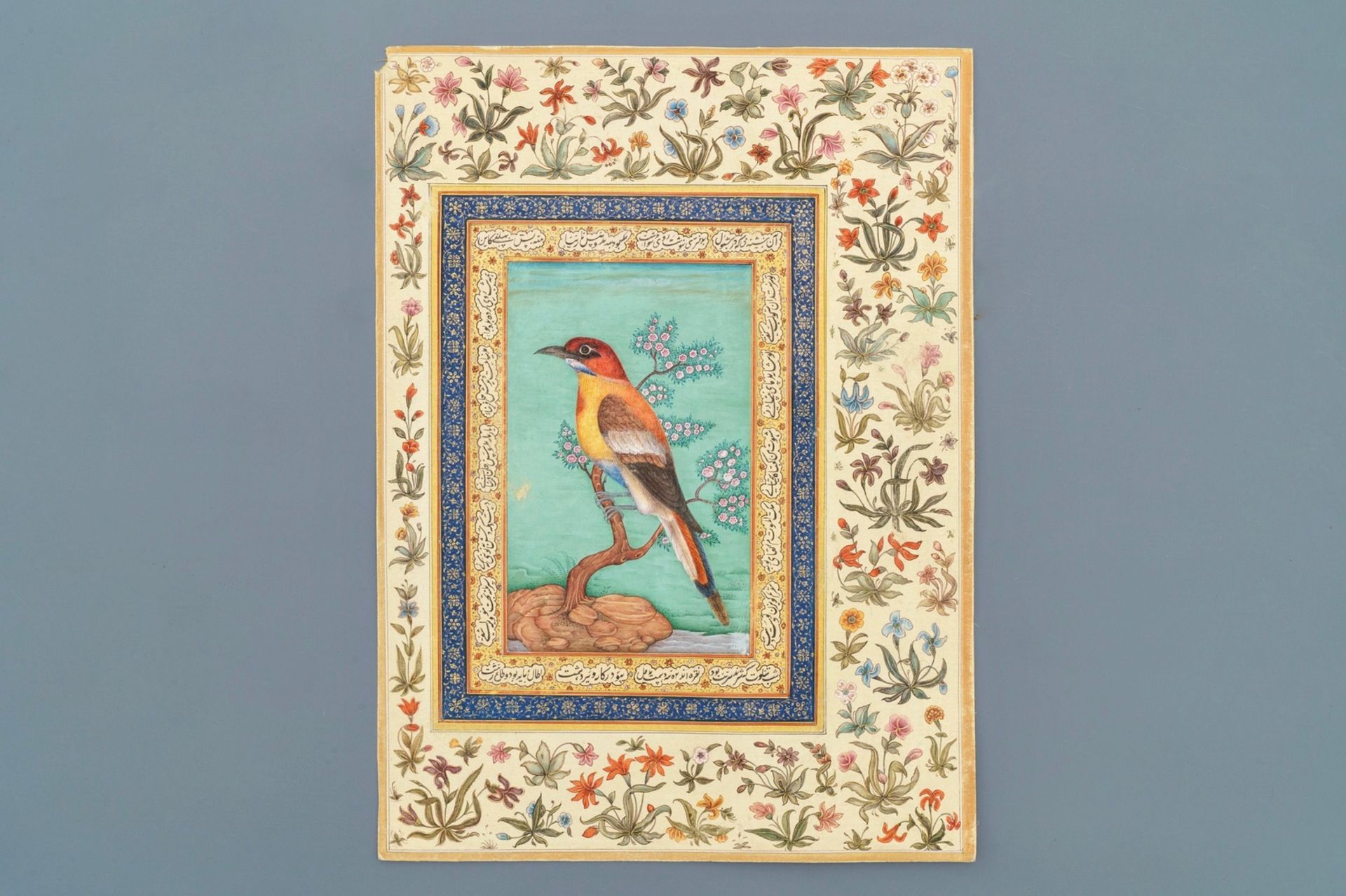 Seven Islamic and Persian miniature paintings on paper, 19/20th C. - Image 8 of 15