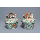 A pair of Chinese famille verte lime pots for the Vietnamese market, Kangxi