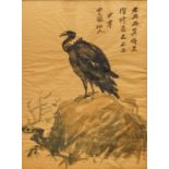 Sadji (Sha Qi, Sha Yinnian) (1914-2005): Resting vulture, ink on paper, signed upper right