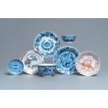 Seven pieces of Chinese blue and white, Imari-style and iron red porcelain, Kangxi/Qianlong