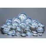 A 119-piece Chinese blue and white 'Romance of the Western chamber' dinner service, Qianlong