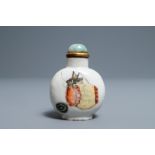 A Chinese famille rose 'grasshopper' snuff bottle, Daoguang mark and of the period